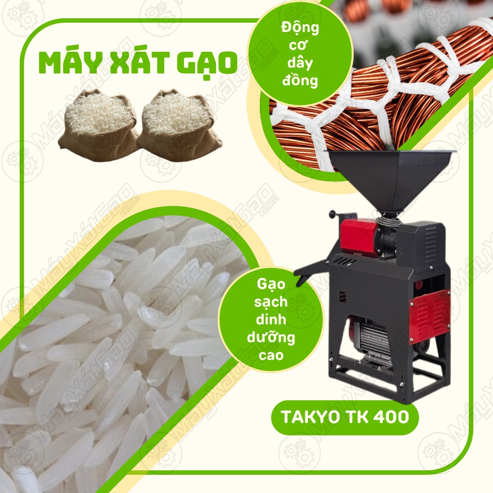 Ưu điểm của máy xay xát lúa gạo Takyo TK 400 