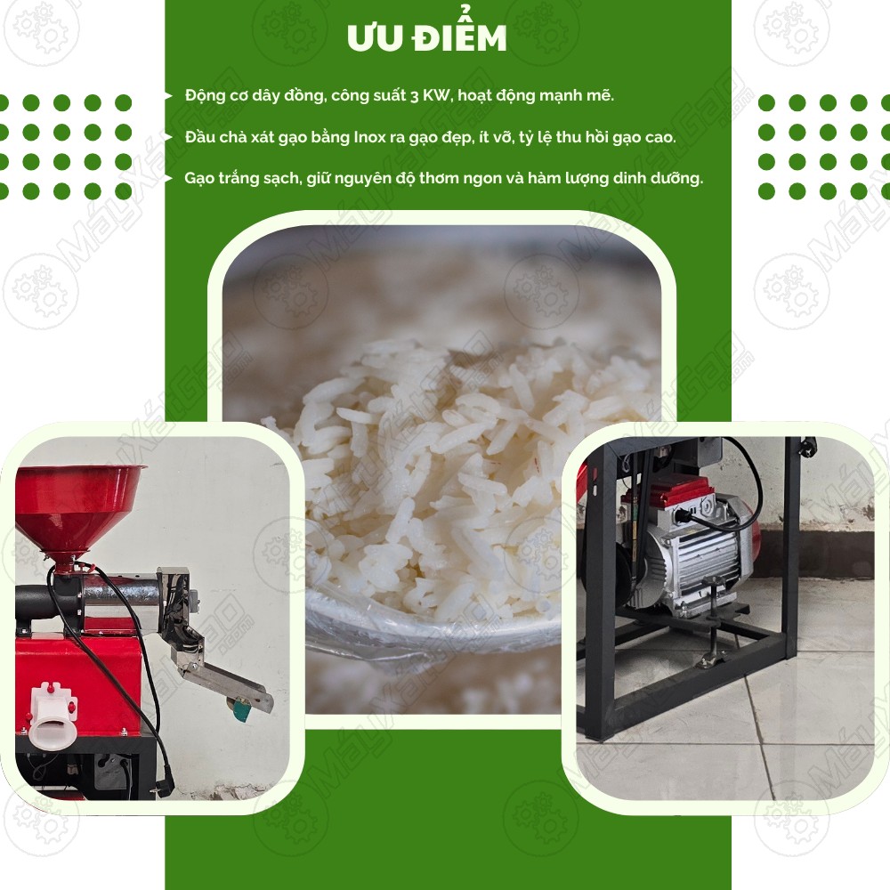 Ưu điểm nổi trội của máy xát gạo mini Takyo TK 225 C