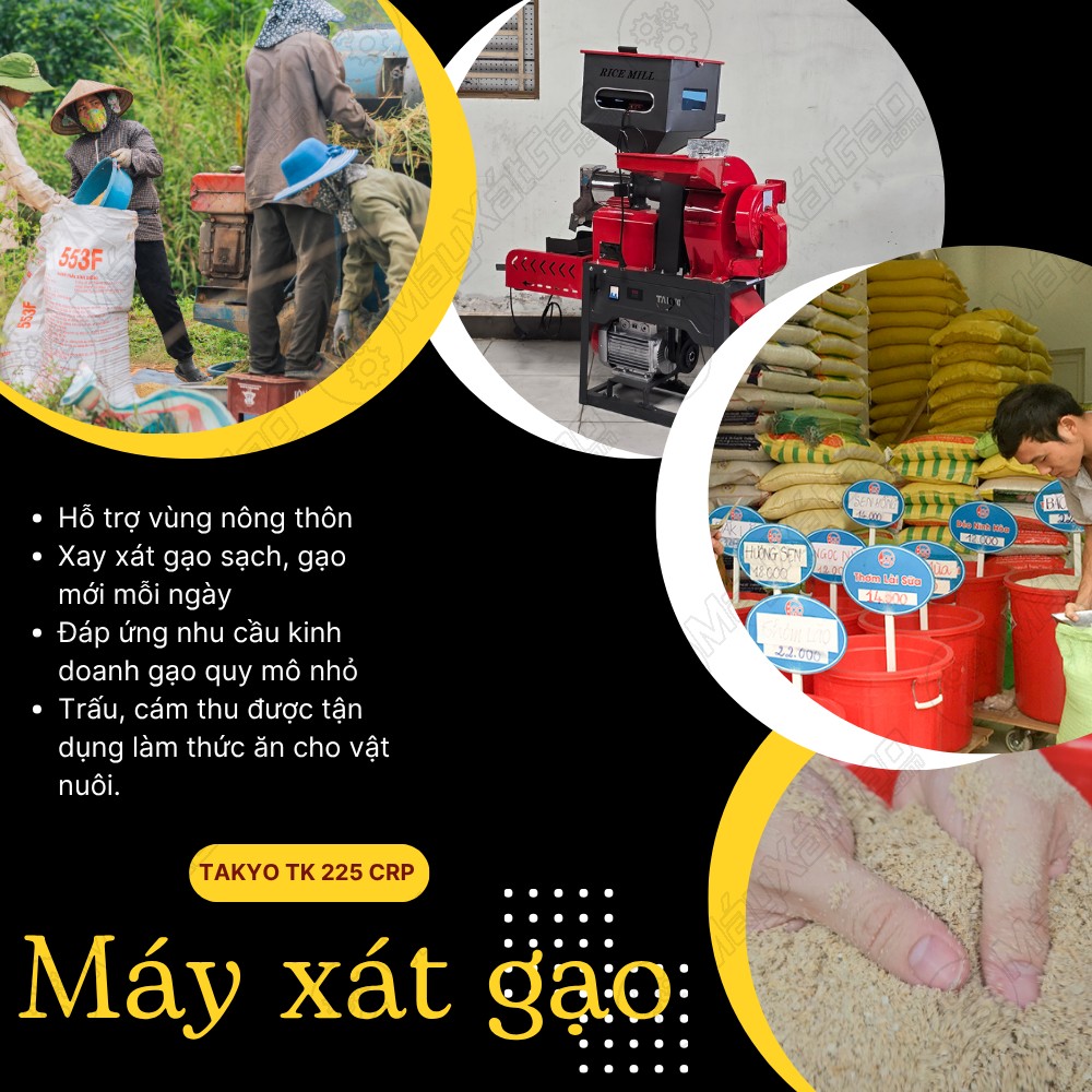 Ứng dụng của máy xát gạo liên hoàn Takyo TK 225 CRP 