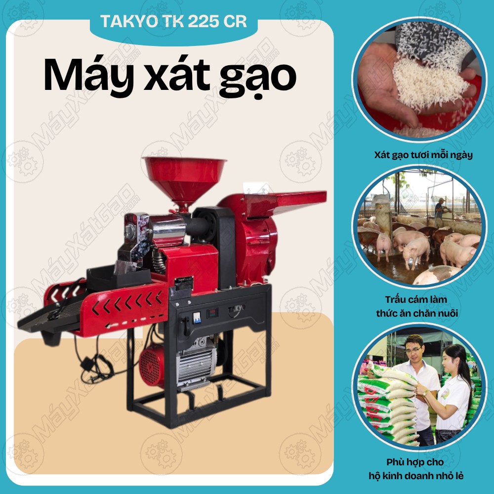 Ứng dụng thực tế của máy xay xát gạo Takyo TK 225 CR