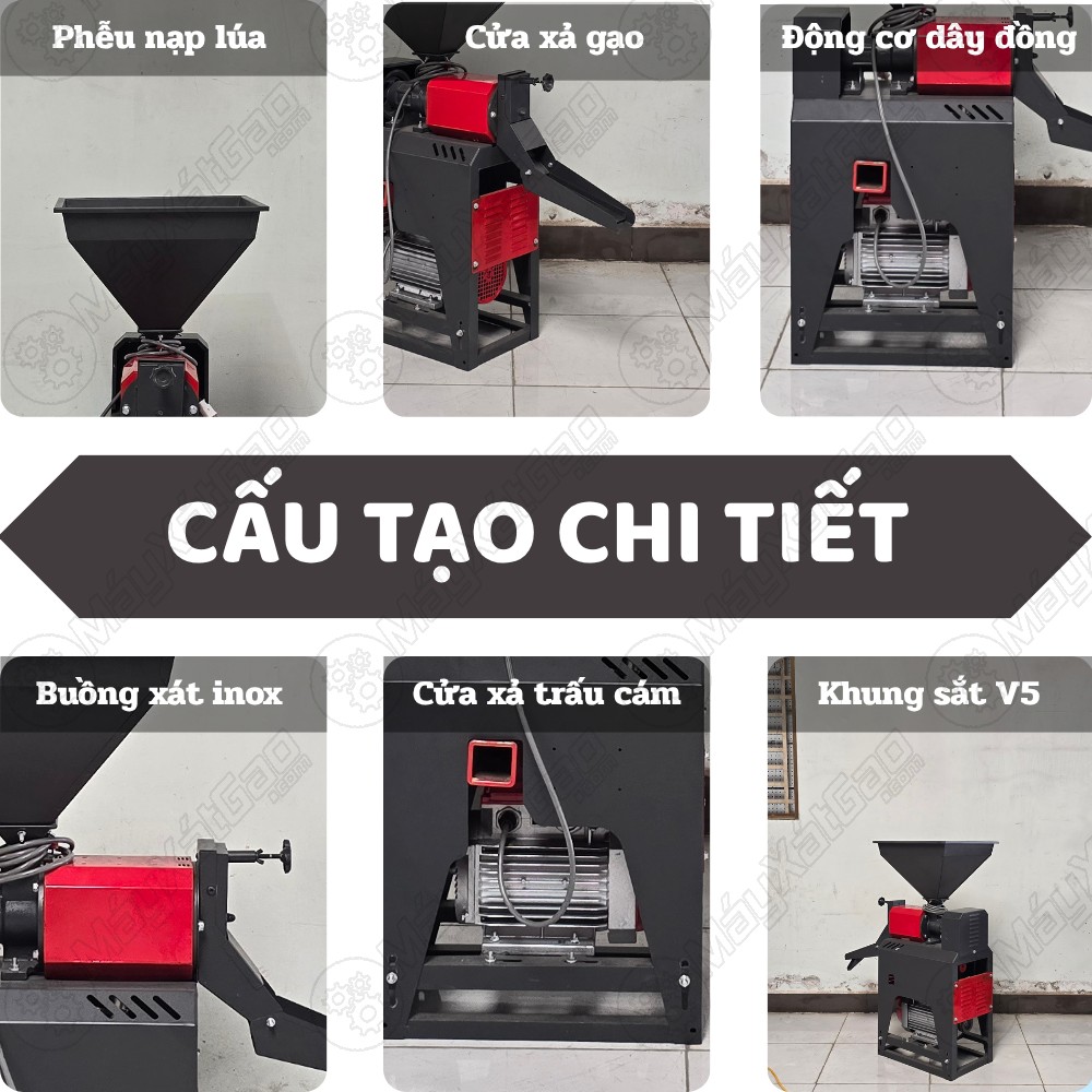 Cấu tạo của máy xát gạo Takyo TK 400 