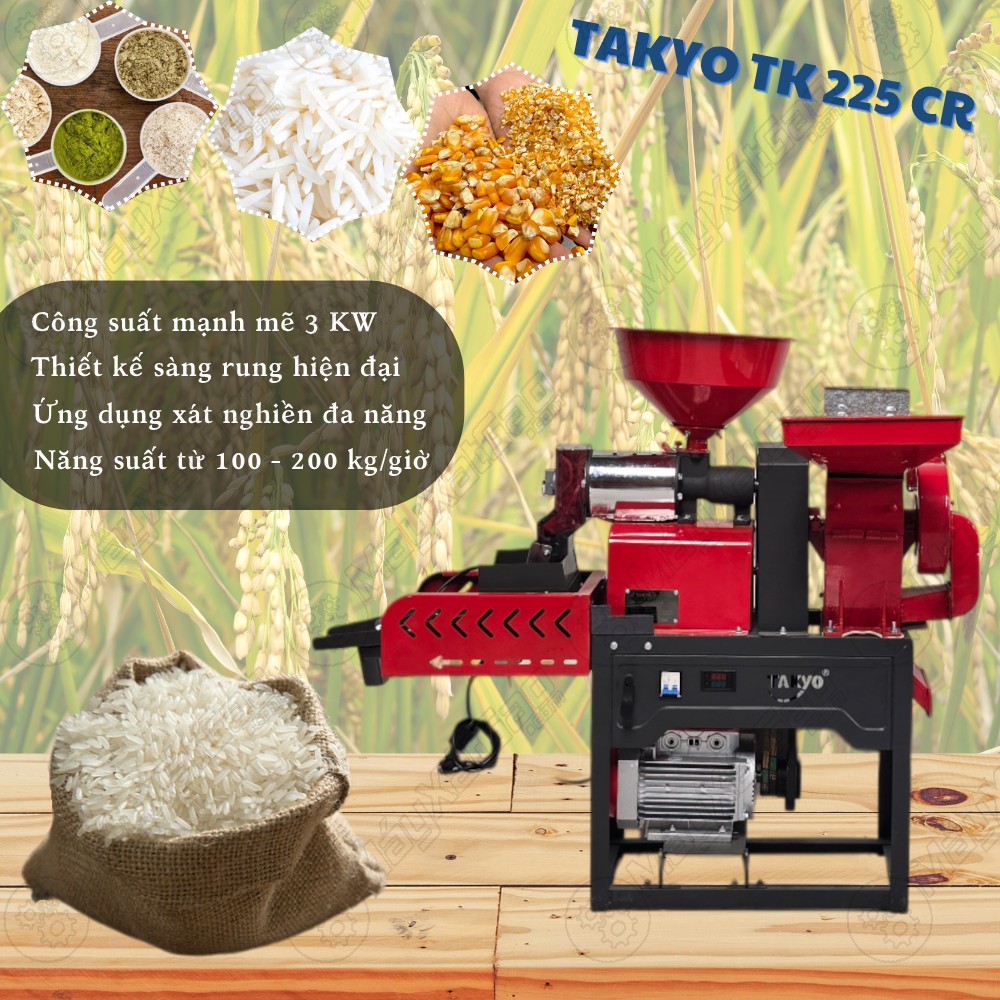 Máy xát gạo hiện đại Takyo TK 225 CR chính hãng