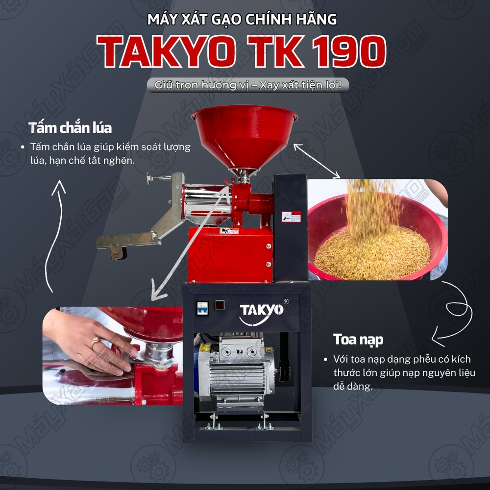 Toa nạp của máy xát gạo chính hãng TAKYO TK 190