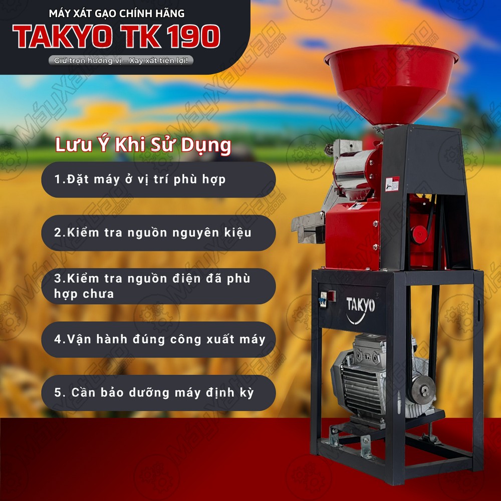 Những lưu ý khi sử dụng máy xát gạo chính hãng TAKYO TK 190