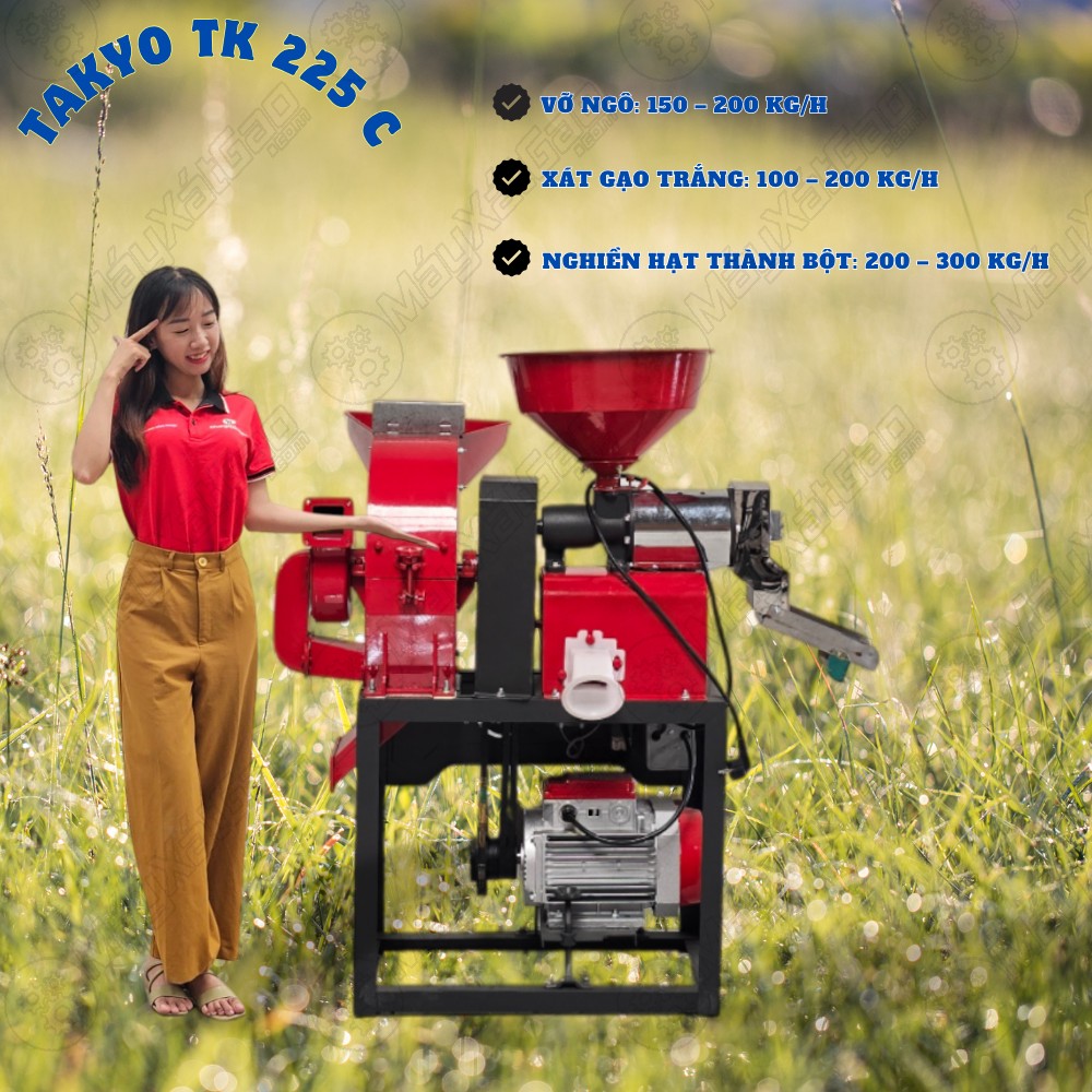Năng suất của máy xát gạo gia đình Takyo TK 225 C