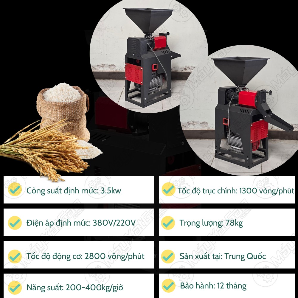 Thông số của máy xát lúa gạo đời mới Takyo TK 400 