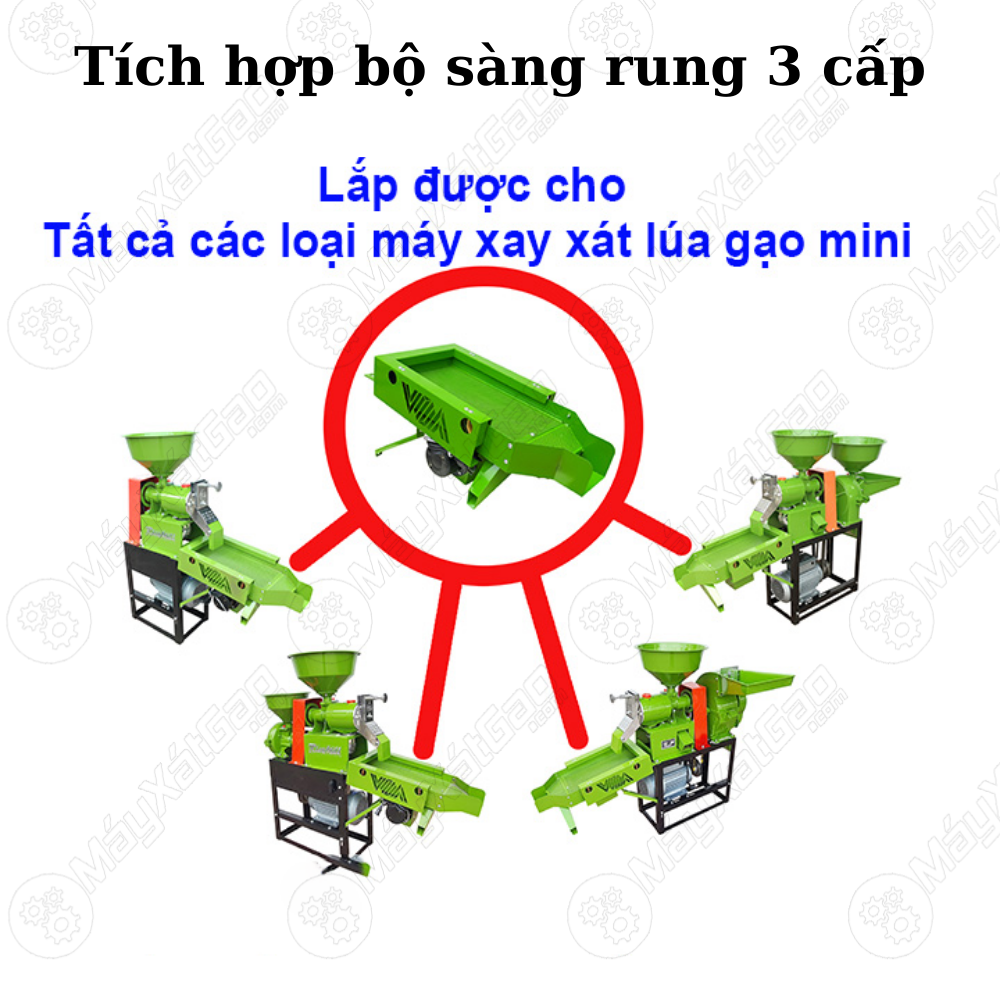 Bộ sàng rung lọc cát sạn 3 cấp được ra đời nhằm phục vụ bà con trong việc phân tách gạo, tấm, sạn một cách nhanh chóng và dễ dàng.