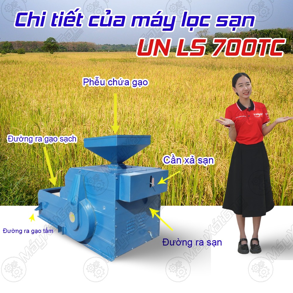 Cấu tạo máy lọc sạn gạo UN LS 700 TC