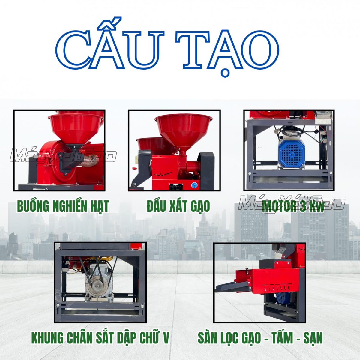Cấu tạo của máy xát gạo Takyo TK 215 R