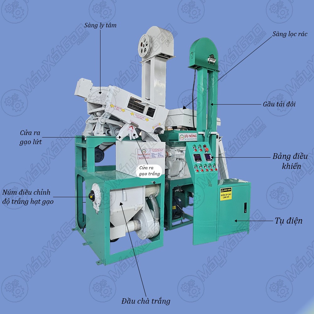 Cấu tạo chi tiết của máy xay xát gạo 3 pha chất lượng