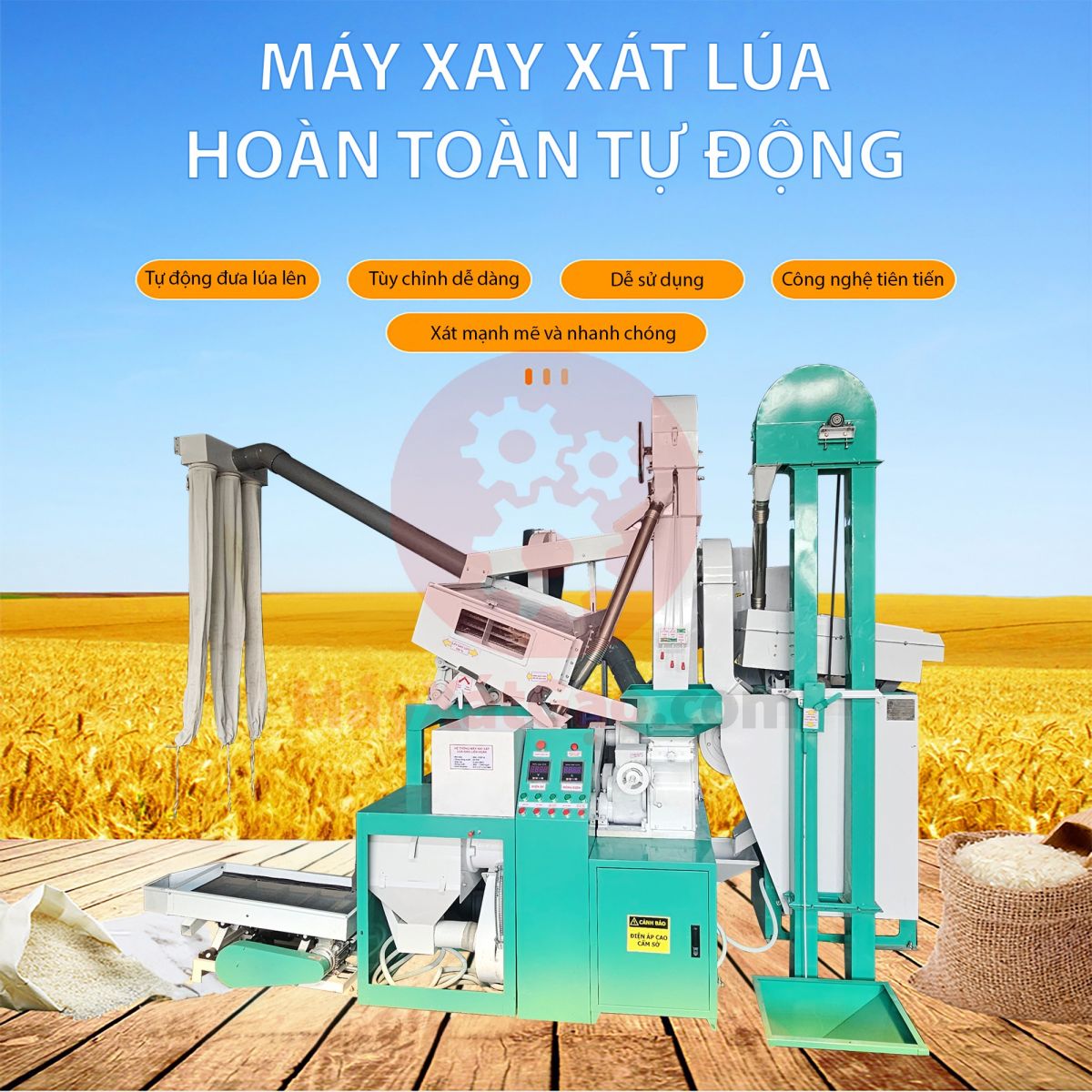 Máy xát gạo công nghiệp cỡ lớn sẽ phù hợp cho cơ sở chế biến, gia công gạo ở các hợp tác xã sản xuất gạo, nông trại, thị trấn, các cửa hàng, hộ gia đình chuyên kinh doanh ngành hàng bán gạo với quy mô vừa và lớn với năng suất mỗi ngày tối đa có thể lên đến trên 20 tấn.