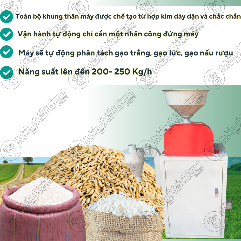 Máy xay xát lúa gạo liên hoàn LH300