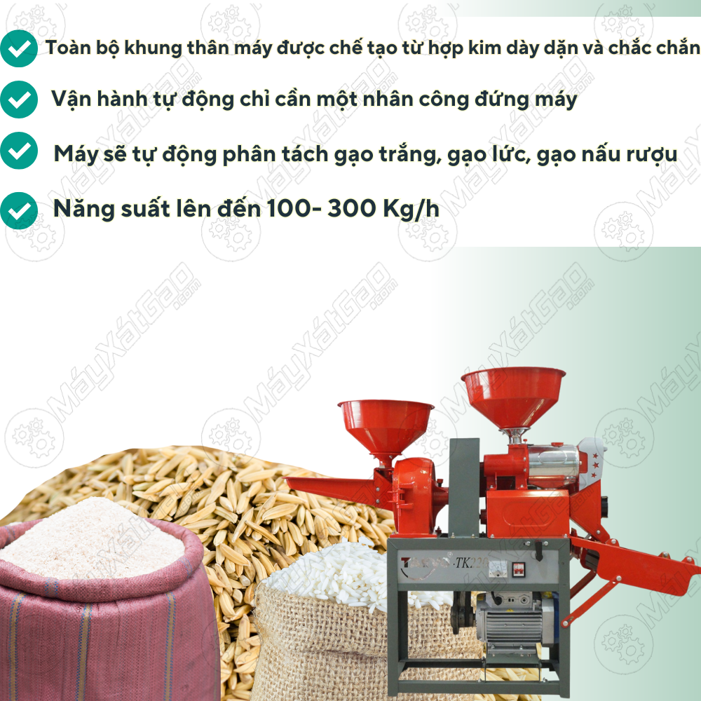 Điểm nổi bật của máy xát lúa gạo gia đình