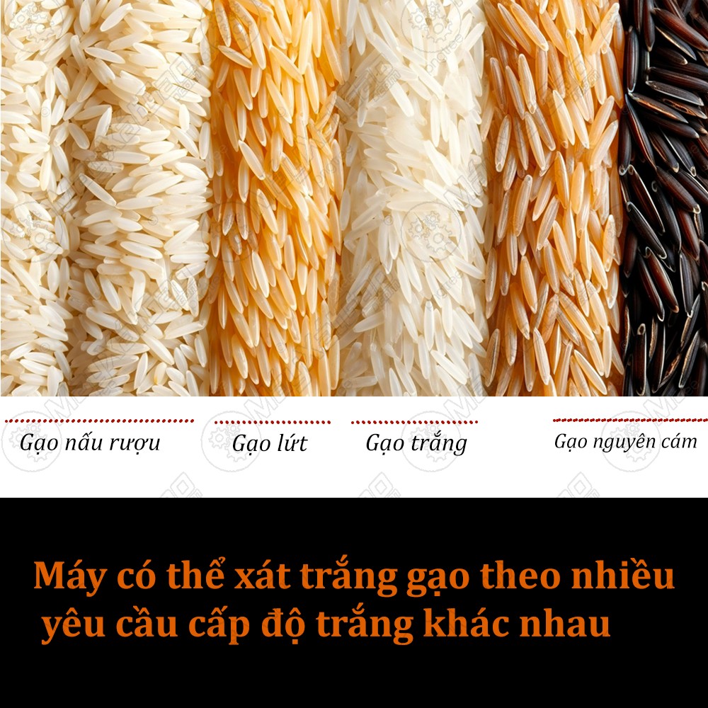 Máy xát trắng gạo có thể điều chỉnh được độ trắng của hạt gạo theo yêu cầu