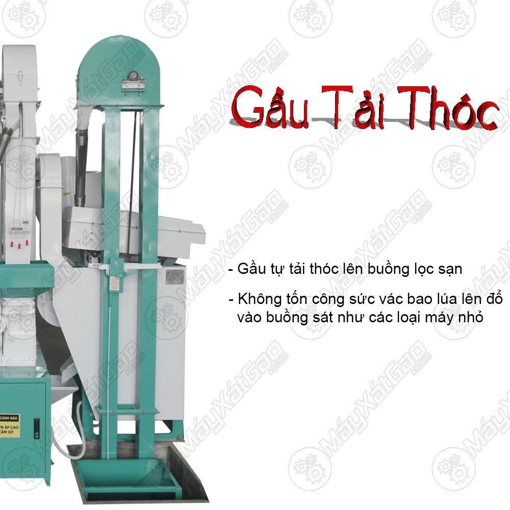 Gầu tải thóc của máy xay xát gạo đa năng