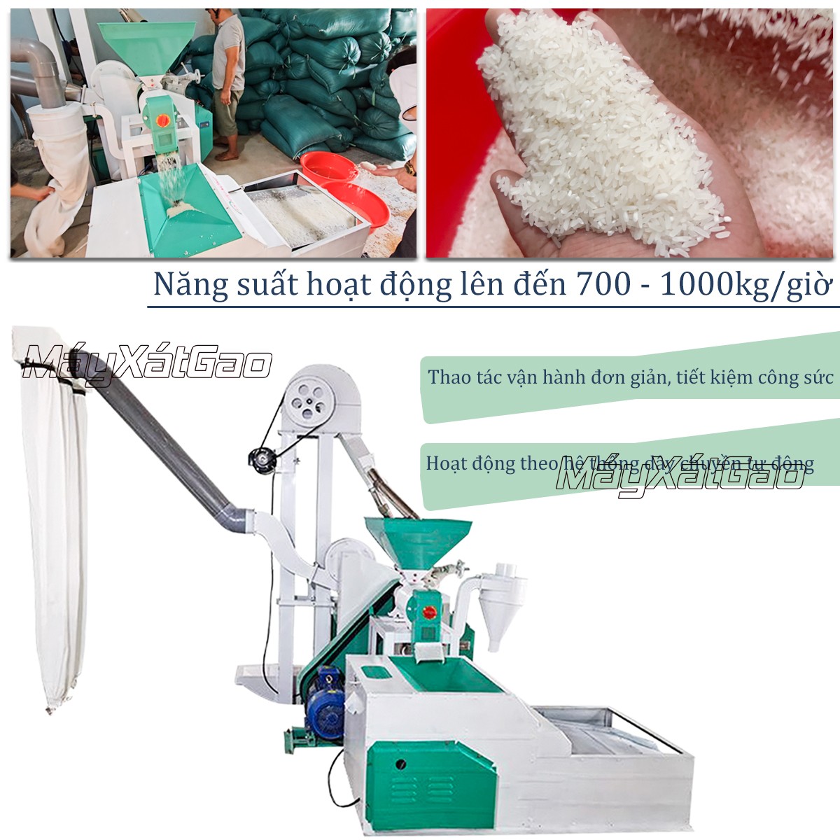 Ưu điểm sử dụng dàn máy xát gạo LH 1000