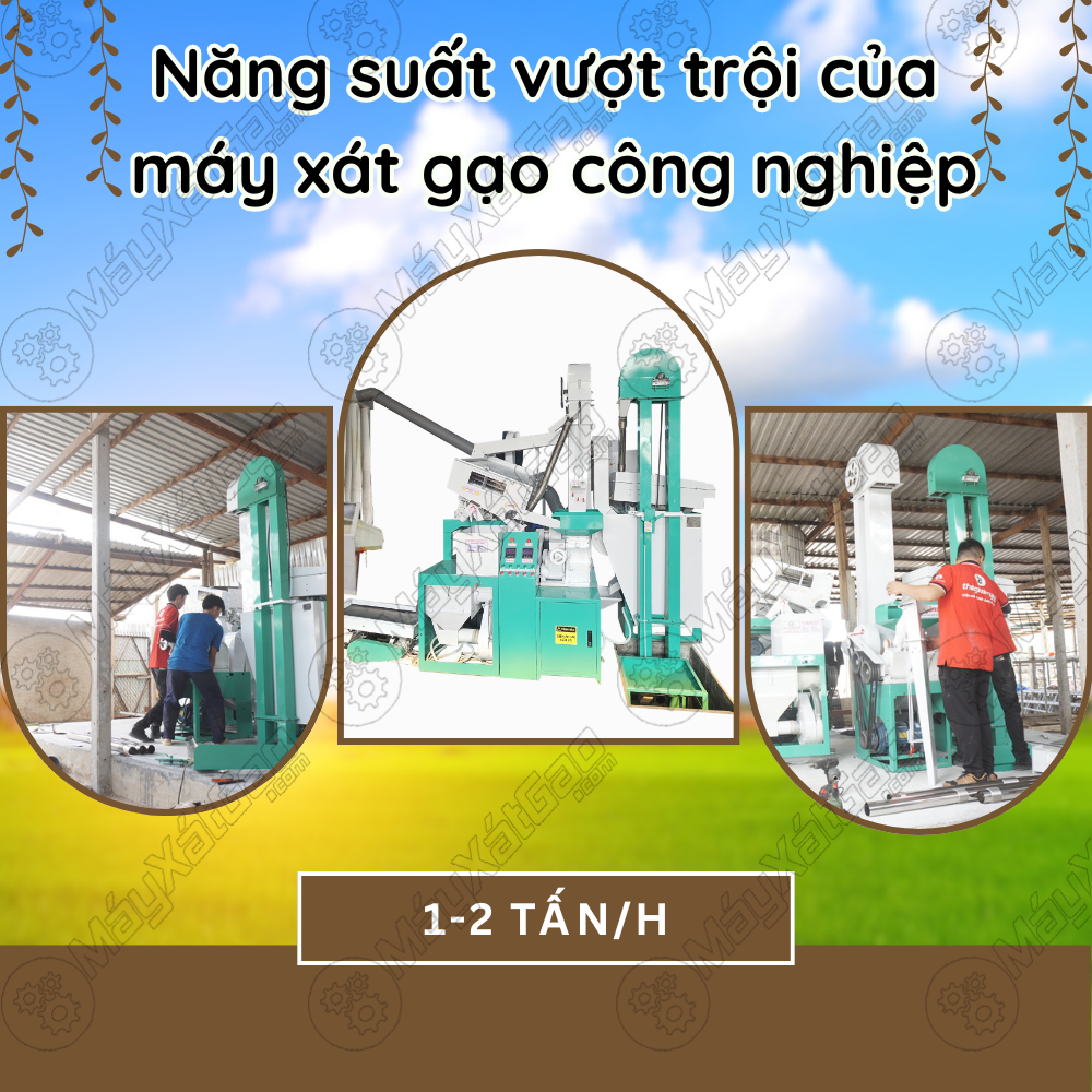 Máy xay xát lúa gạo công nghiệp 6LN 15-15 SF phù hợp với các cơ sở chế biến, gia công gạo ở các hợp tác xã sản xuất gạo, nông trại, thị trấn, các cửa hàng, hộ gia đình chuyên kinh doanh ngành hàng bán gạo với quy mô vừa và lớn với năng suất mỗi ngày tối đa có thể lên đến trên 20 tấn.