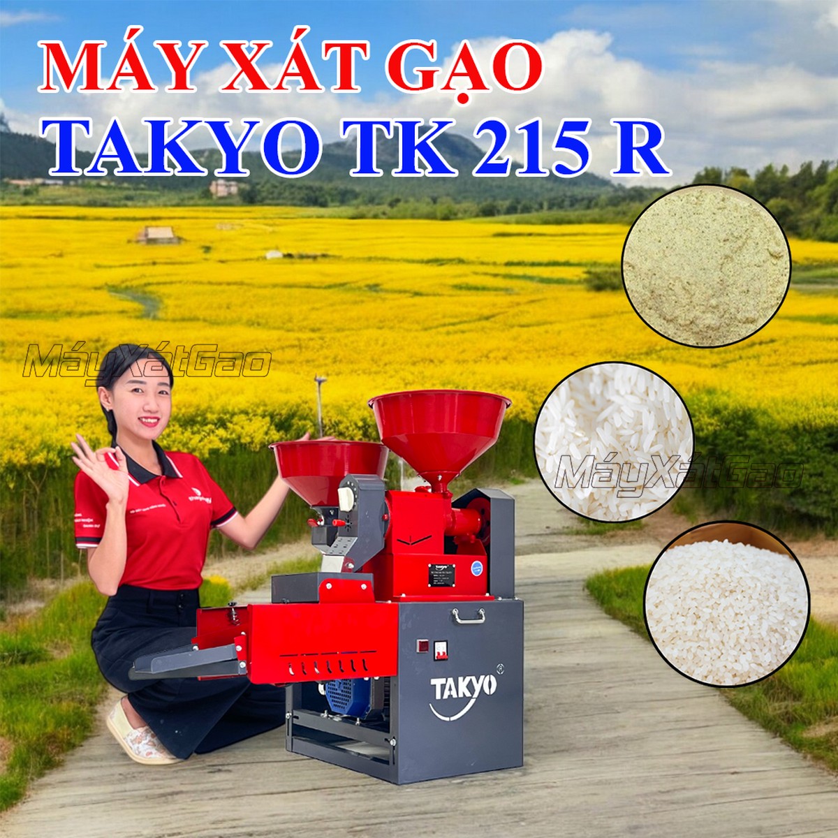 Máy xát gạo gia đình Takyo TK 215 R