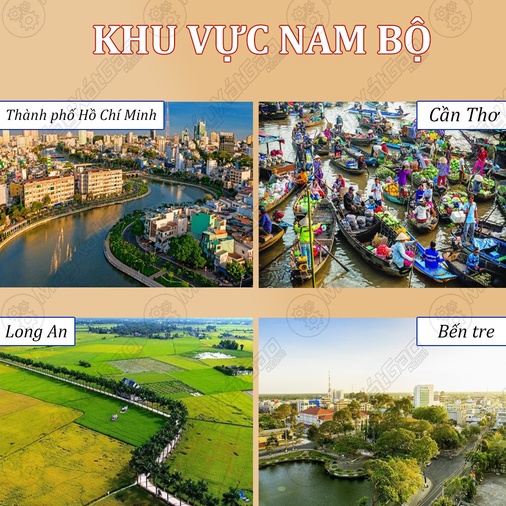 Khu vực Nam Bộ có đia hình sông nước dồi dào nên nơi đây thuận lợi cho ngành trồng lúa phát triển