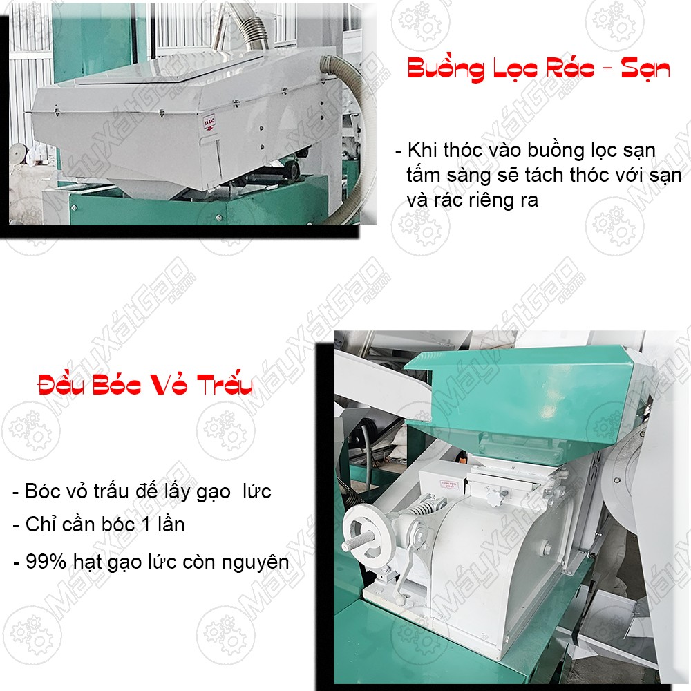 Buồng lọc rác sạn - Bóc vỏ trấu của máy xay xát gạo công suất lớn