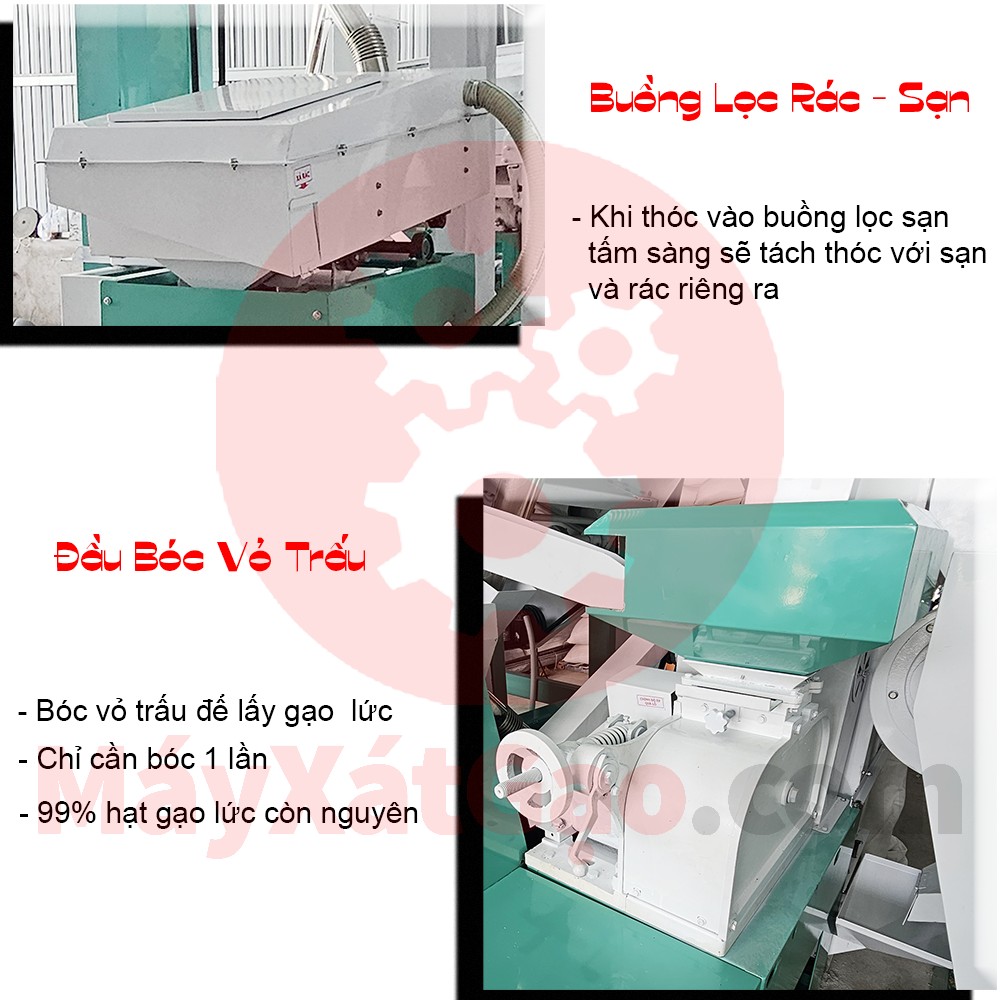 Buồng lọc rác sạn - Bóc vỏ trấu máy xay xát lúa gạo liên hoàn 6LN 15 SF