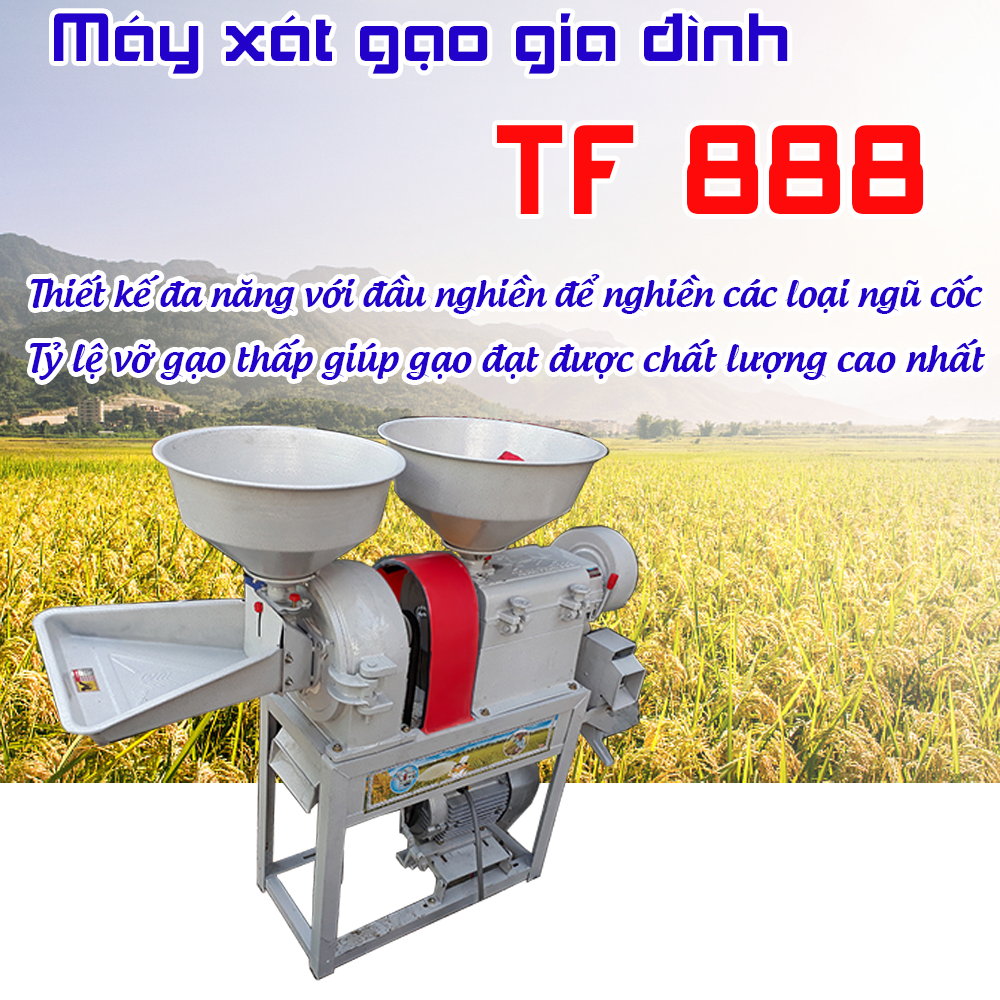 Sử dụng đầu xát để kinh doanh gạo còn một đầu để nghiền các nguyên liệu hạt cứng như hạt ngô, đậu, lúa,… để thành bột mịn làm nguồn thức ăn dồi dào dinh dưỡng cho vật nuôi.  