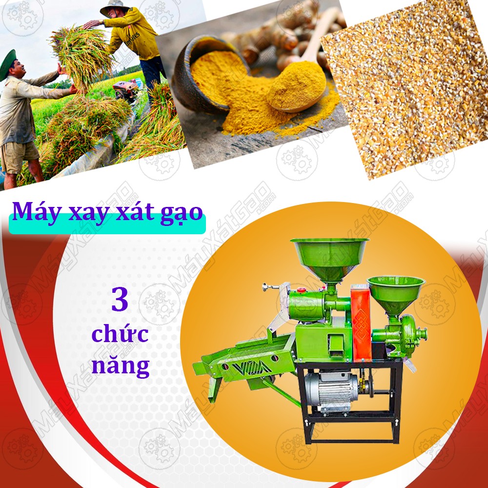 Máy xay xát gạo gia đình 3 chức năng chính hãng