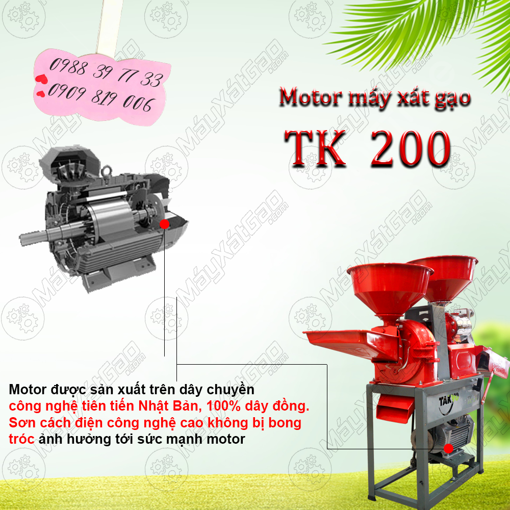 Motor của máy xát gạo gia đình Takyo TK 200