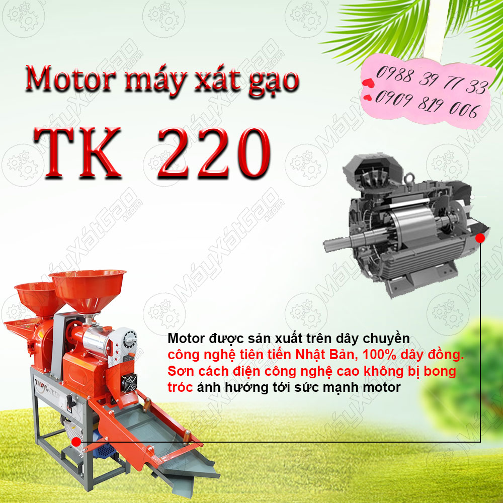 Motor của máy xát gạo gia đình Takyo TK 220