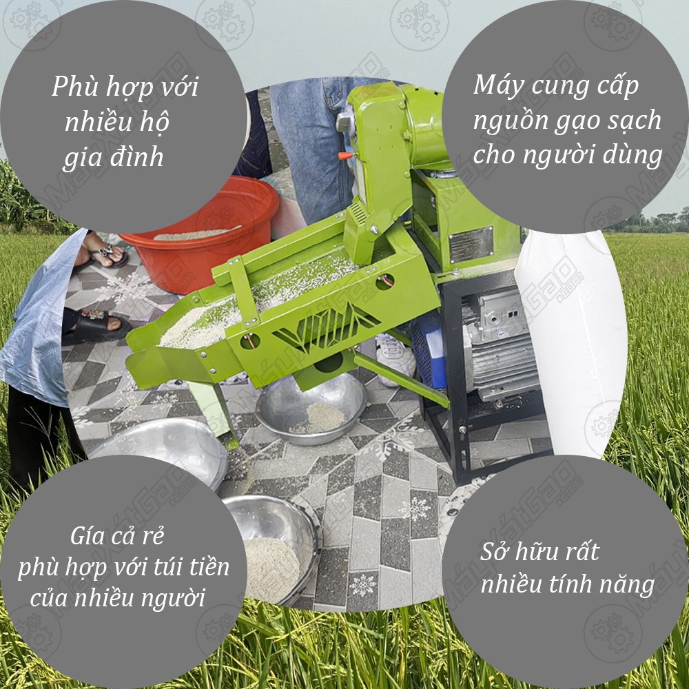 Bà con sở hữu máy xát lúa gia đình vừa tiết kiệm về công sức, thời gian vừa đảm bảo an toàn dinh dưỡng cao