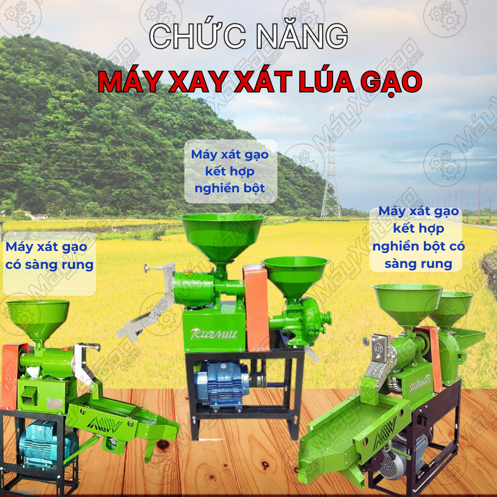 Phân loại máy xay xát lúa gạo gia đình dựa vào cấu tạo, chức năng của máy