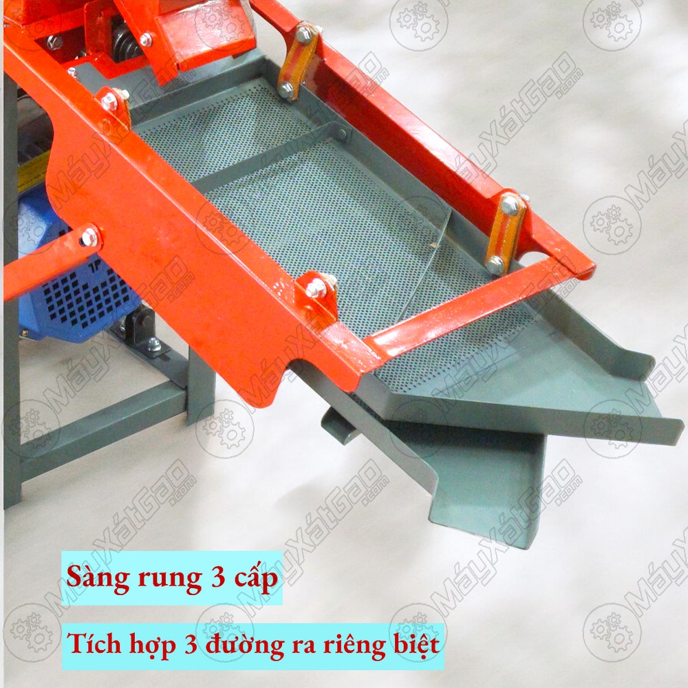 Sàng rung 3 cấp của máy xát thóc gia đình