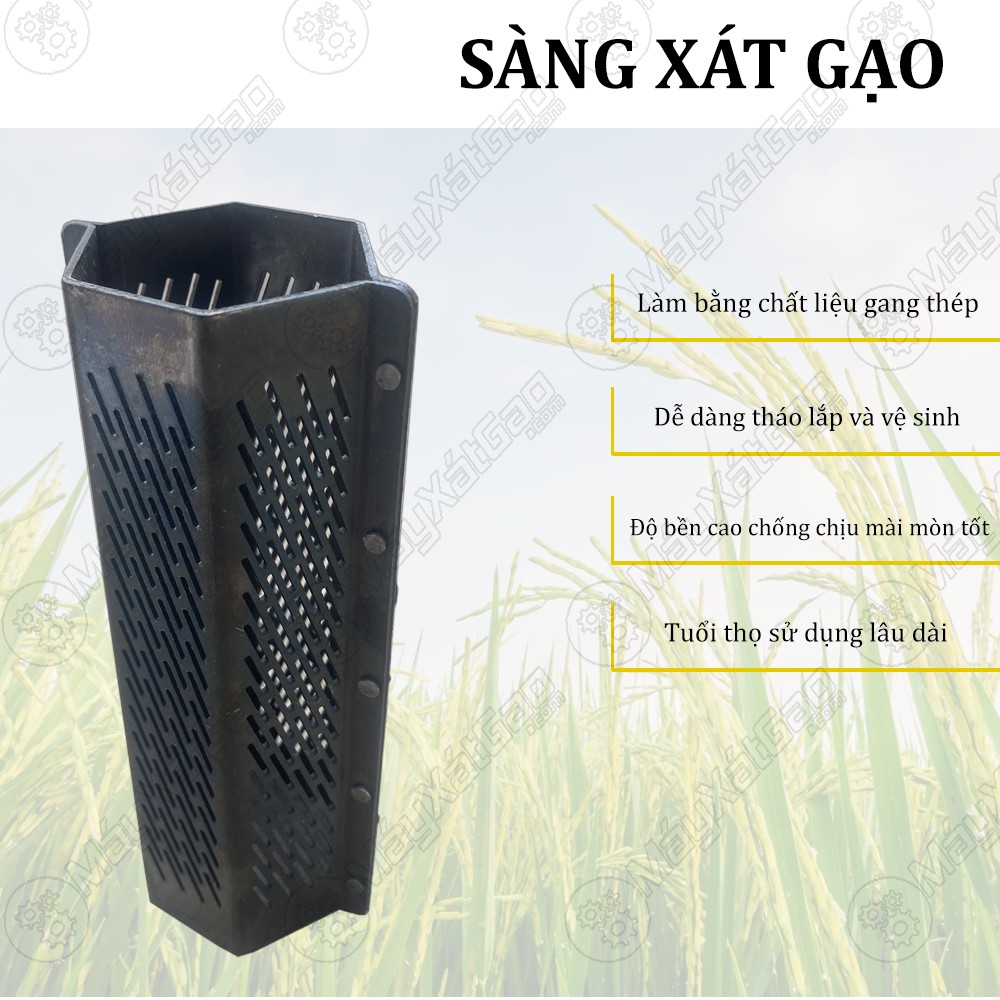 sàng xát đi kèm theo máy xát gạo lưu động chính hãng