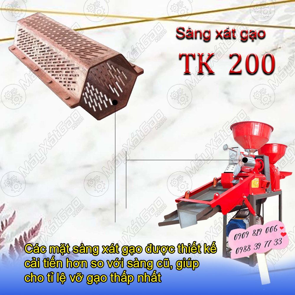 Sàng xát của máy xát gạo gia đình Takyo TK 200