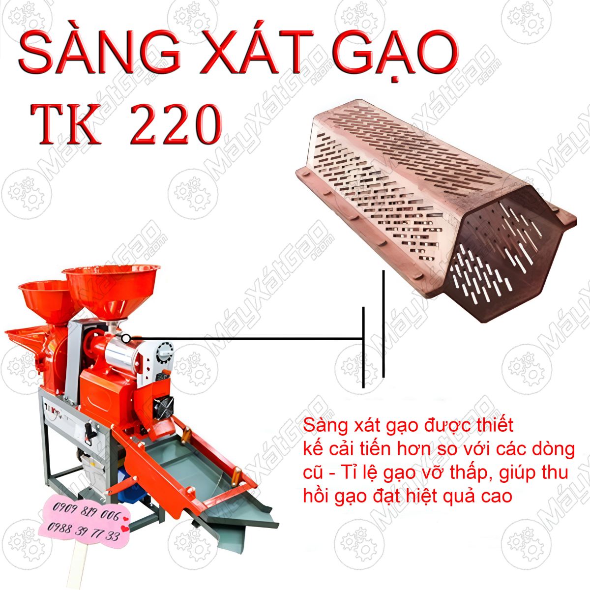 Sàng xát của máy xát gạo gia đình Takyo TK 220