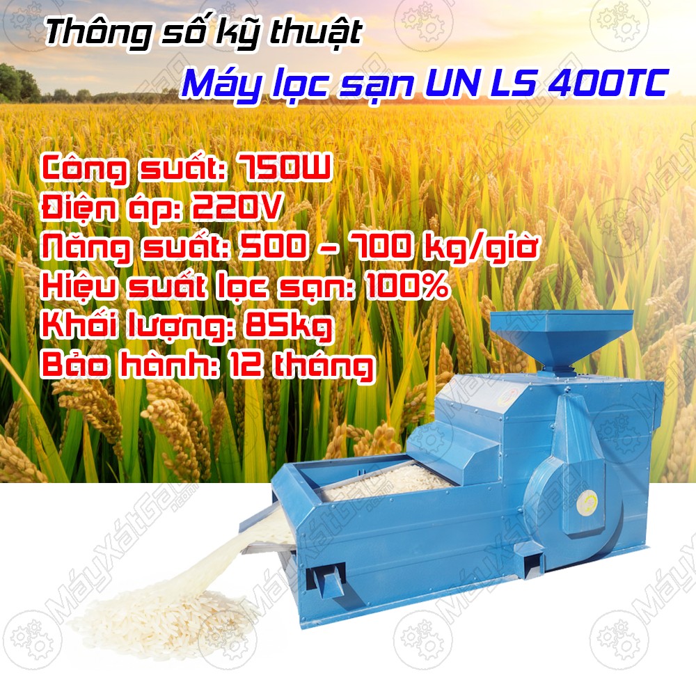 Thông số kỹ thuật máy lọc sạn gạo mini UN LS 700TC