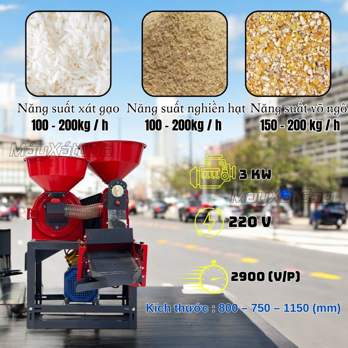 Thông số kỹ thuật của máy xát gạo nghiền bột Takyo TK 215 R