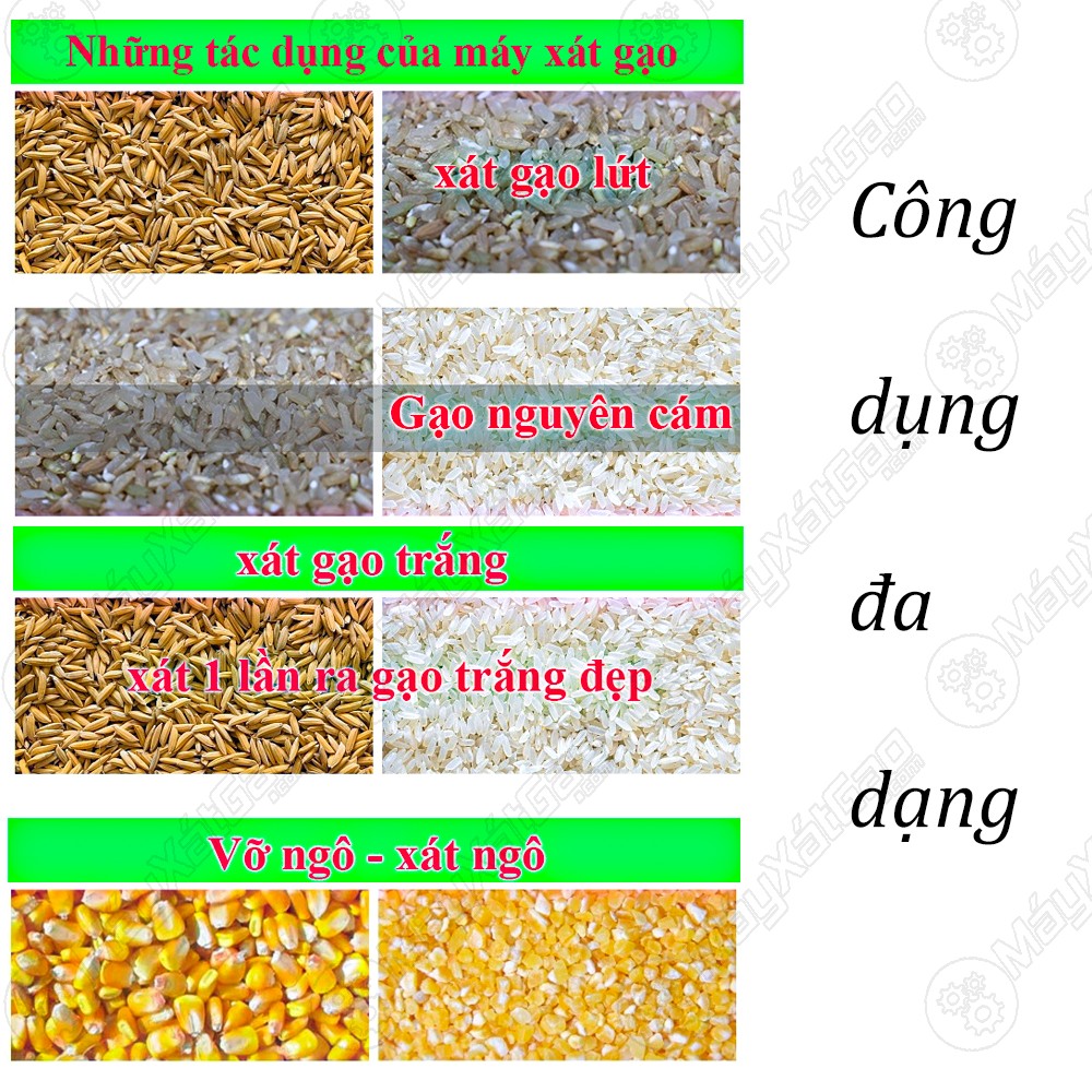 Ứng dụng của máy xát gạo chống ồn đa năng UN 6N40 CO 