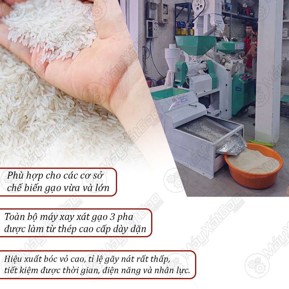 Ưu điểm vượt trội của máy xay xát gạo công nghiệp 3 pha