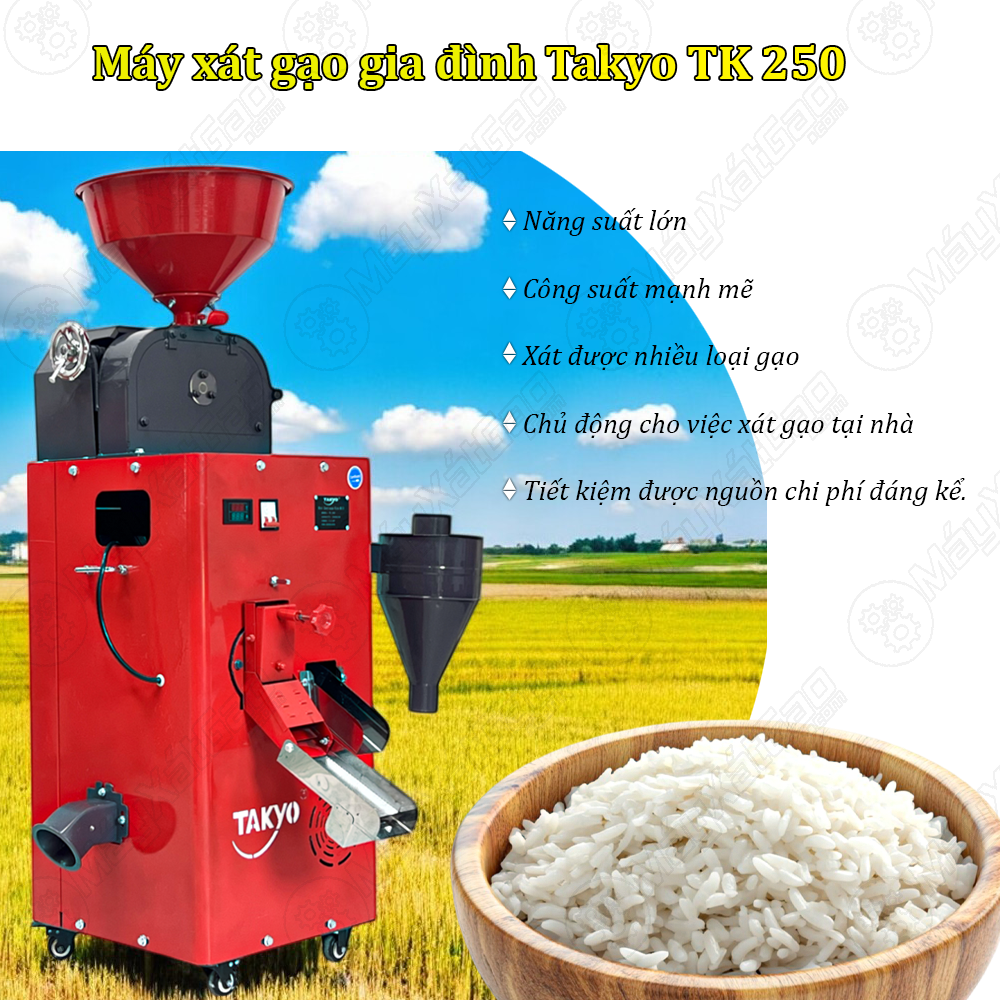 Máy xát gạo liên hoàn Takyo TK 250
