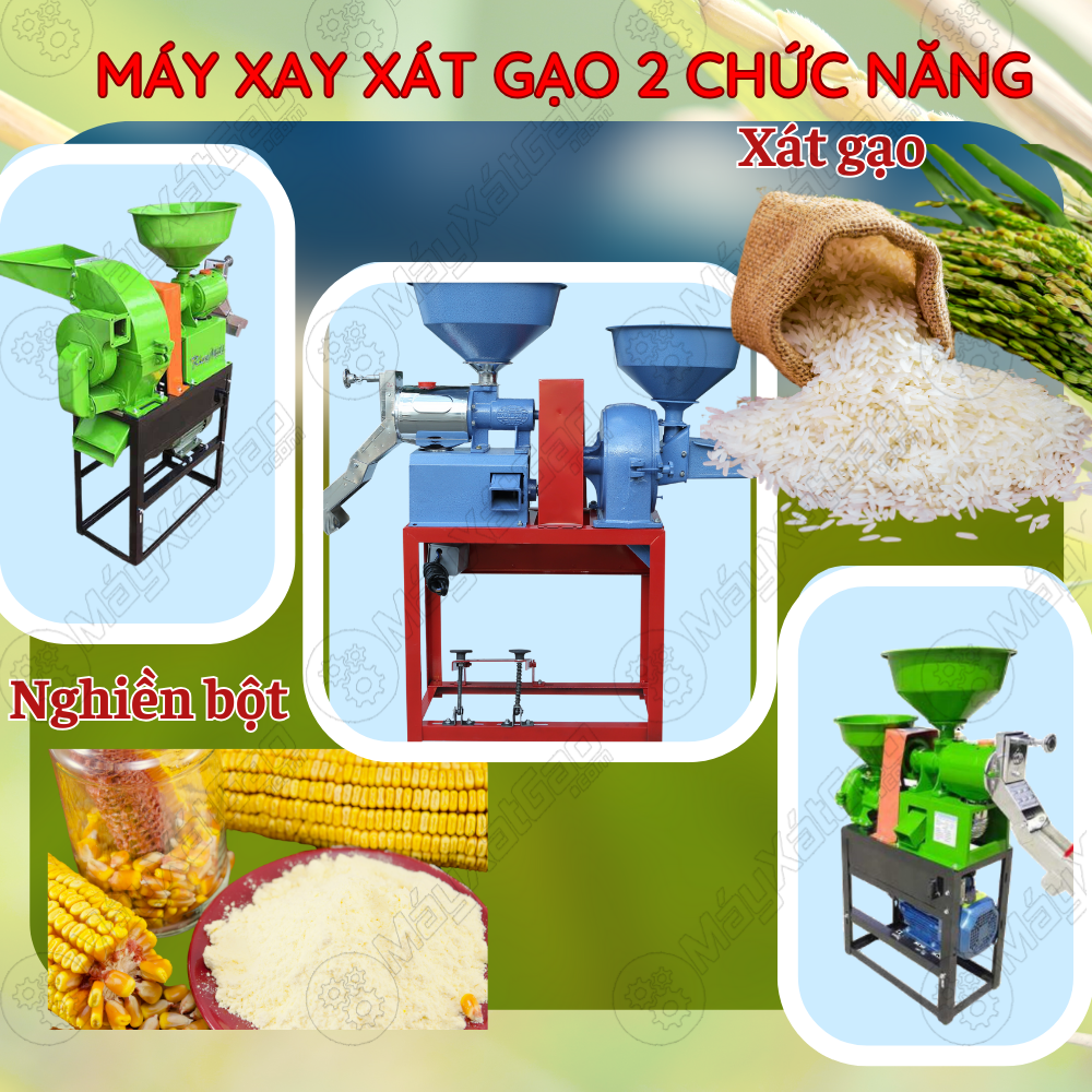 Giới thiệu máy xay xát gạo hai chức năng- 2 TRONG 1 xát gạo kết hợp nghiền bột